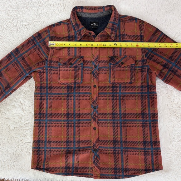 ONEILL ,Size L ,Chaps Men's Plaid Shirt Jacket - Rust and Navy - Picture 10 of 17